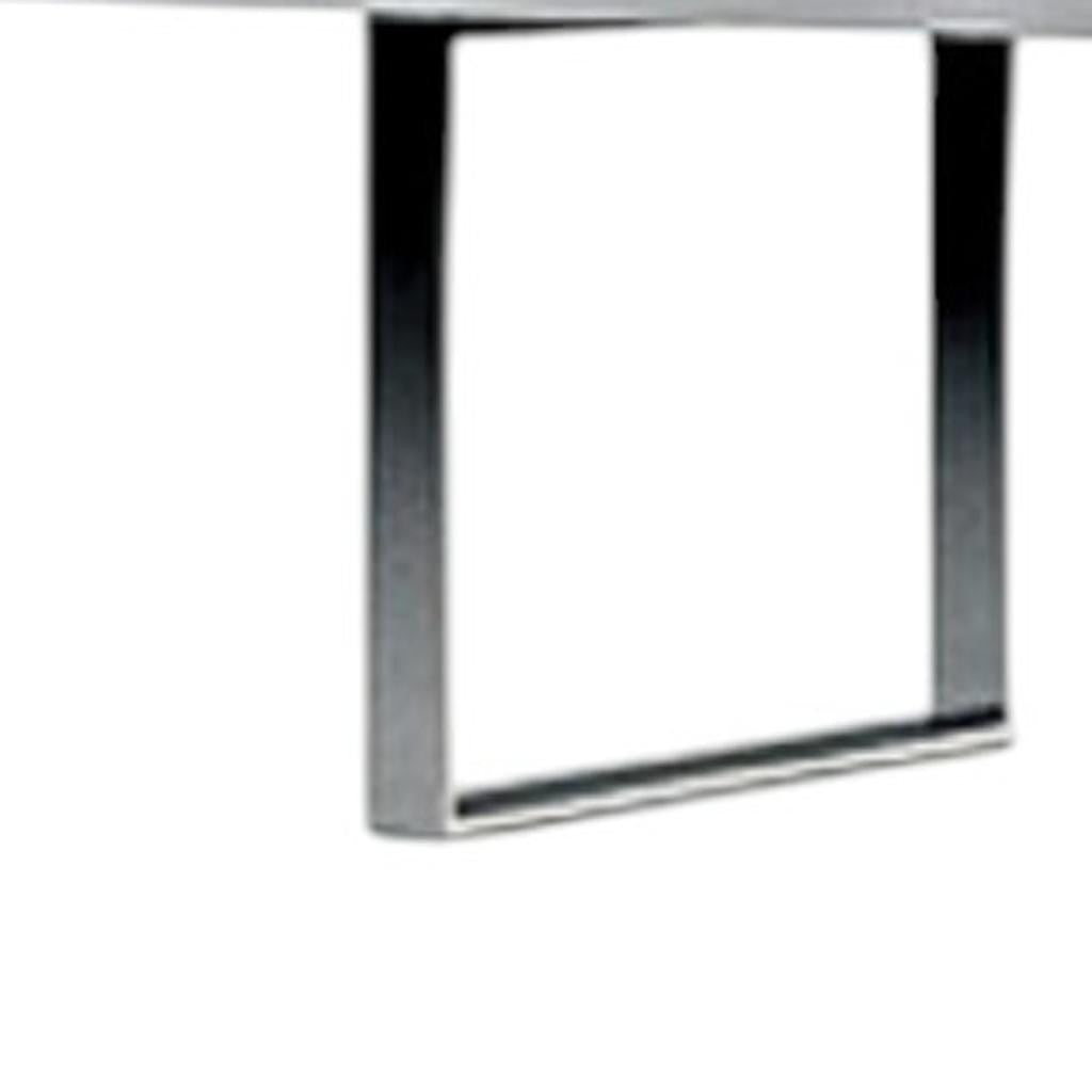 67" White And Silver Metal and Wood Three Tier Etagere Bookcase