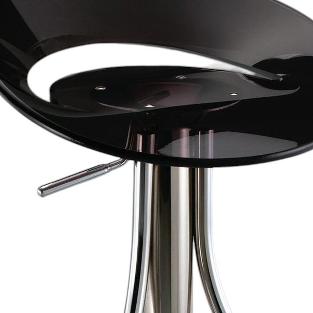 Black and Silver Metal and Heavy Duty Plastic Low Back Adjustable Height Bar Chair