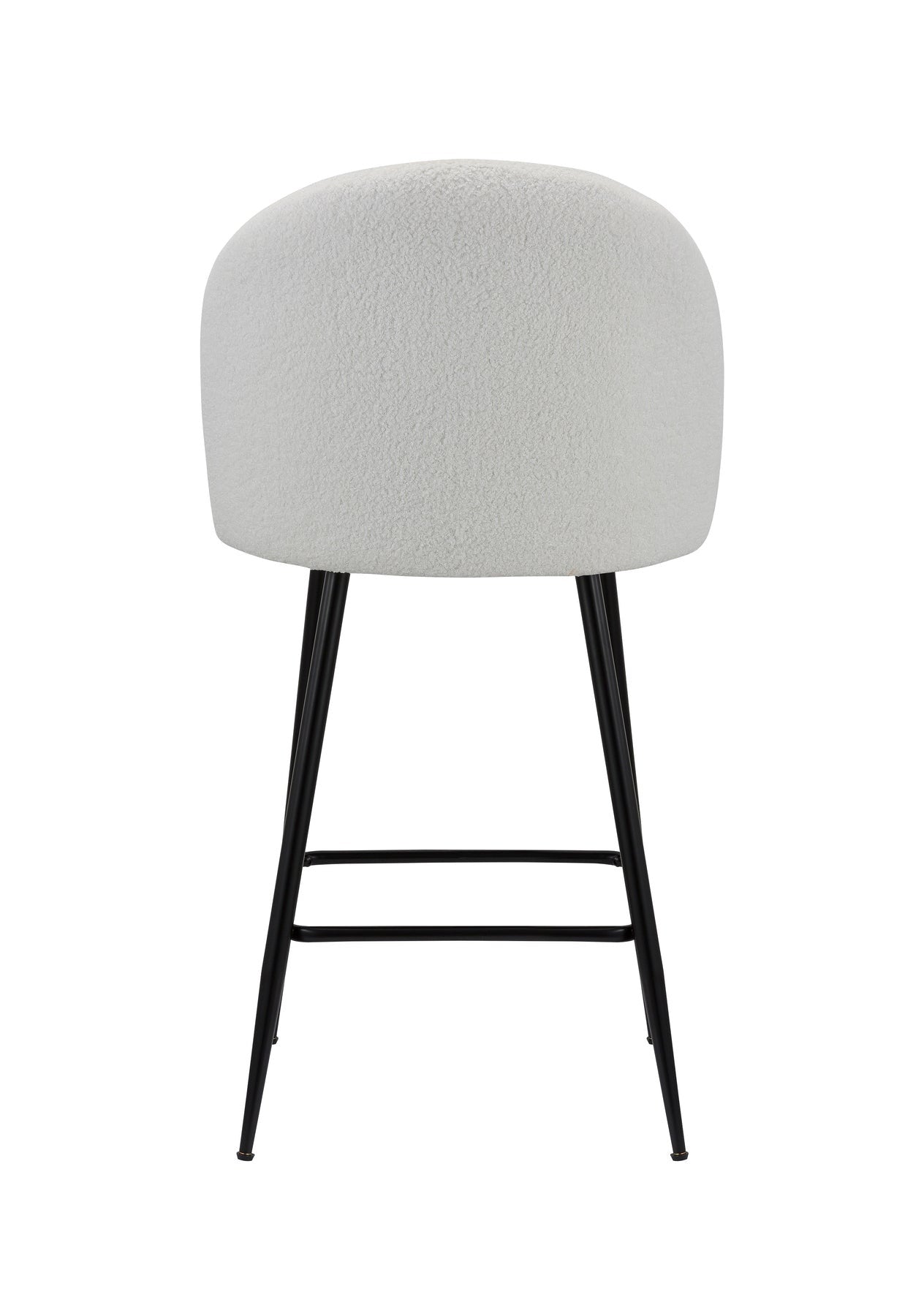 Set of Two 26" White and Black Fabric and Metal Low Back Counter Height Bar Chairs