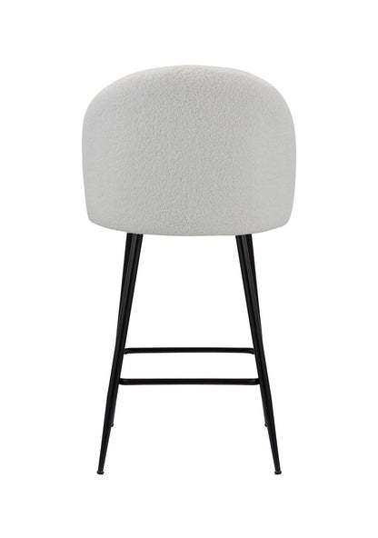 Set of Two 26" White and Black Fabric and Metal Low Back Counter Height Bar Chairs