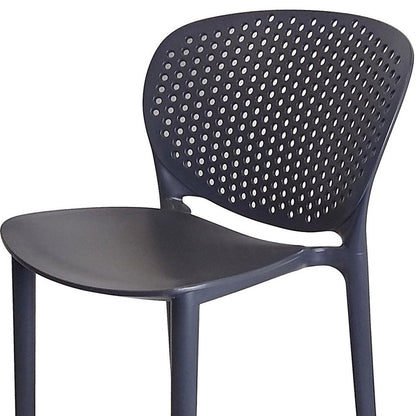 Set of Four 30" Dark Gray Heavy Duty Plastic Low Back Bar Height Bar Chairs