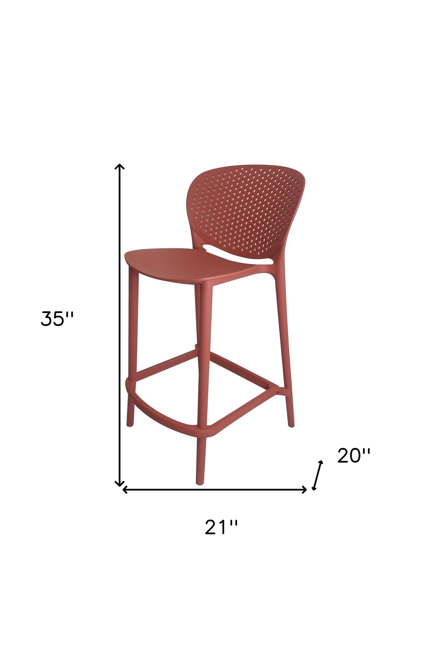 Set of Four 26" Orange Heavy Duty Plastic Low Back Counter Height Bar Chairs