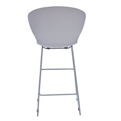 Set of Two 26" Gray Heavy Duty Plastic and Metal Low Back Counter Height Bar Chairs