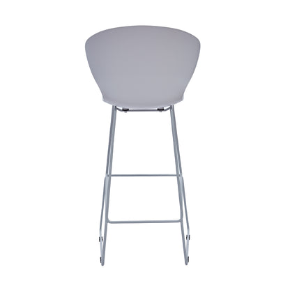 Set of Two 30" Gray Heavy Duty Plastic and Metal Low Back Bar Height Bar Chairs