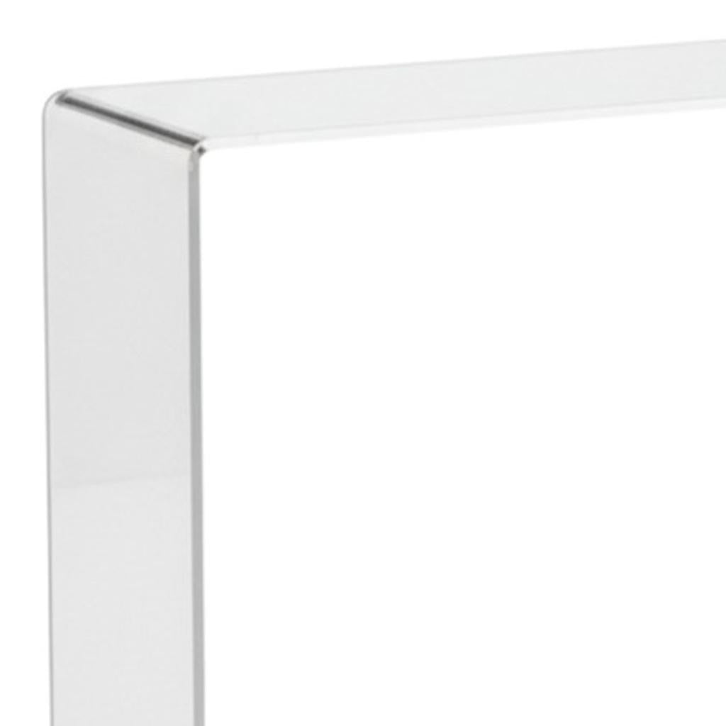 16" White Glass Block Console Table