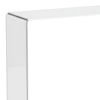 16" White Glass Block Console Table