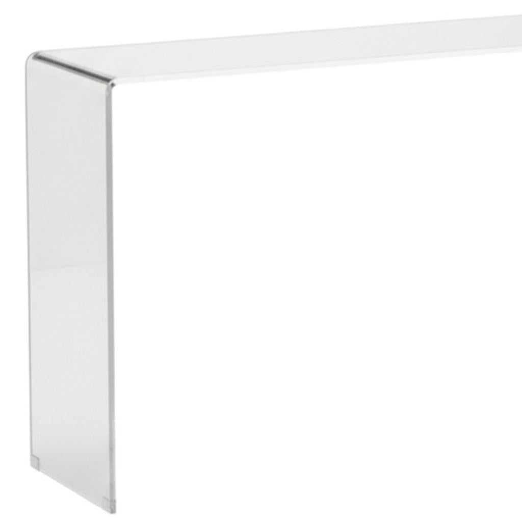 16" White Glass Block Console Table