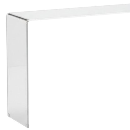 16" White Glass Block Console Table