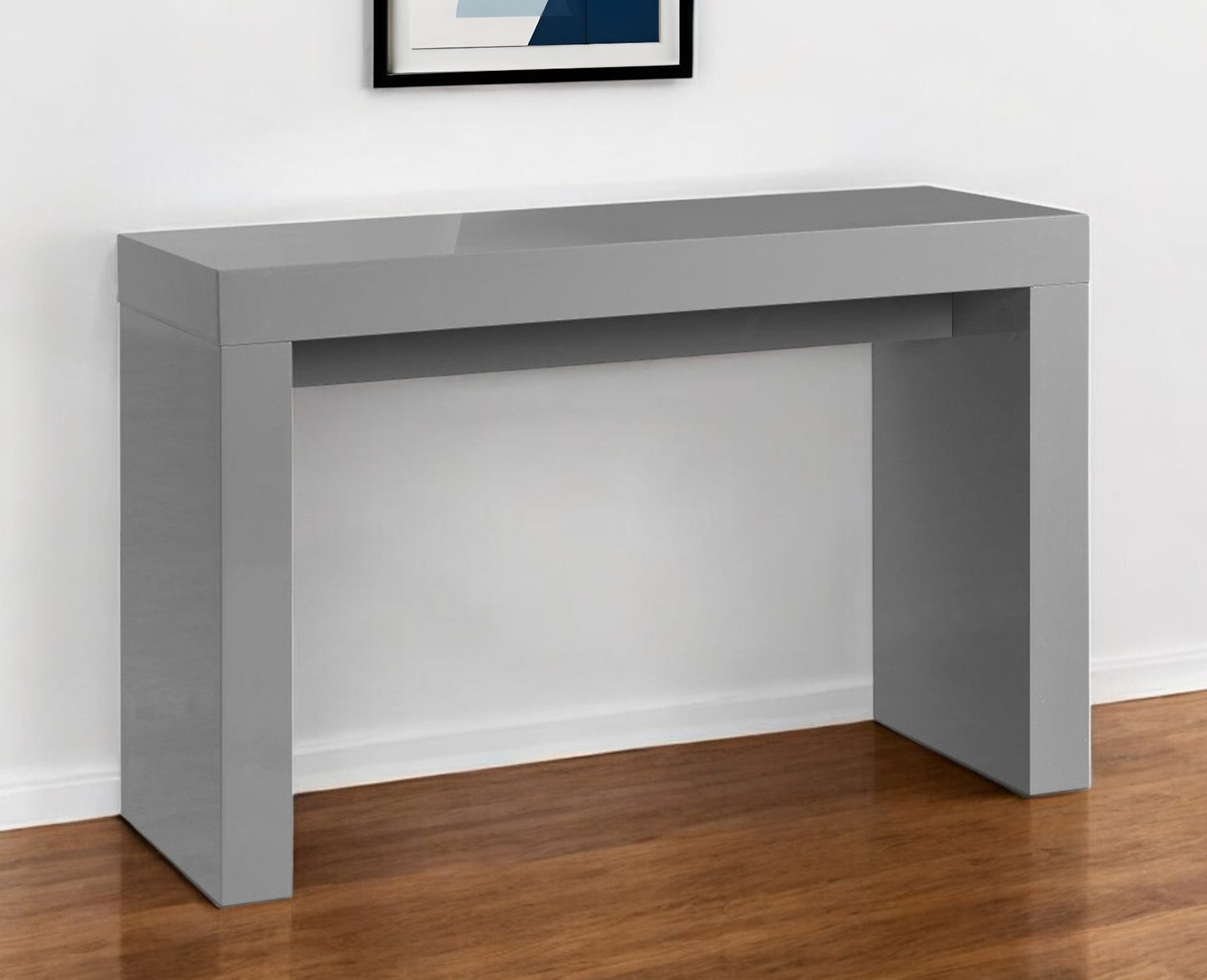 47" Gray Wood Block Console Table