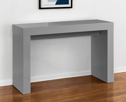 47" Gray Wood Block Console Table
