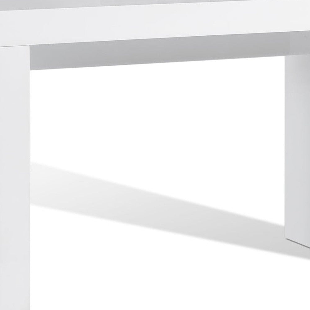 47" White Wood Block Console Table