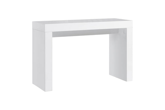 47" White Wood Block Console Table