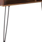 48" Black And Brown Metal And Reclaimed Wood Open Shelving TV Stand