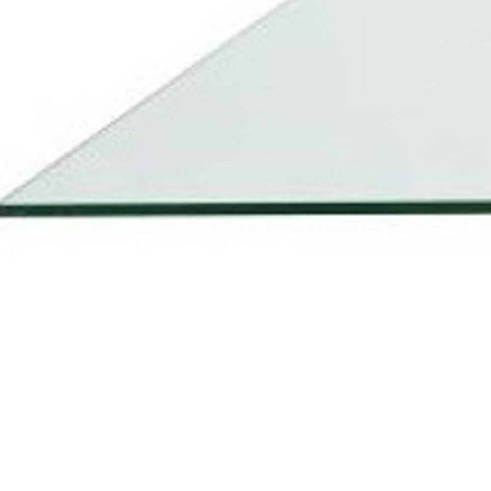 60" Clear and Gold Glass and Metal Cross Leg Base Square Dining Table