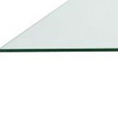 60" Clear and Gold Glass and Metal Cross Leg Base Square Dining Table