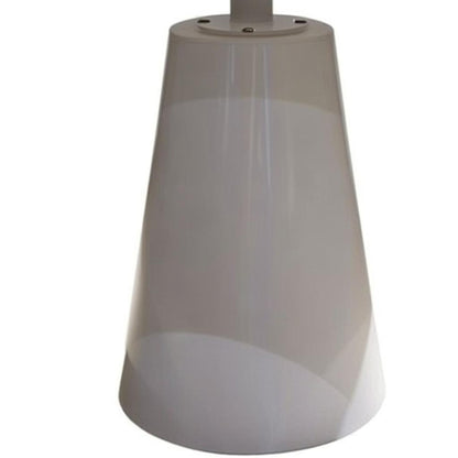 42" White Wood and Metal Pedestal Base Round Top Dining Table