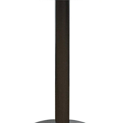 36" White and Silver Wood and Metal Pedestal Base Round Top Dining Table