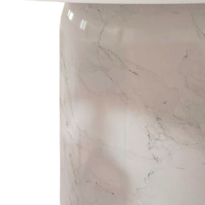 60" Gray and White Marble Pedestal Base Round Top Dining Table