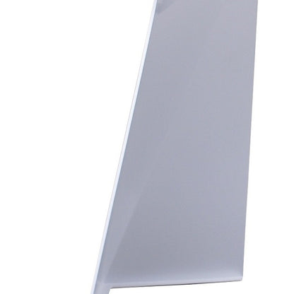 63" White Ceramic and Metal Self-Storing Leaf Pedestal Base Extendable Dining Table