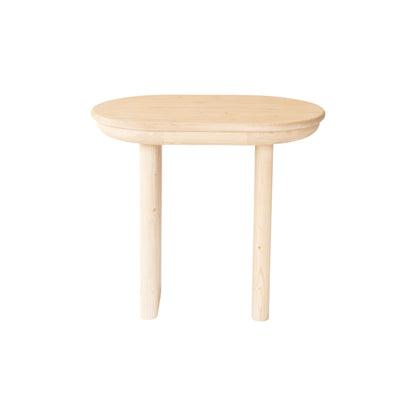 22" Natural Solid Wood Oval Sled End Table