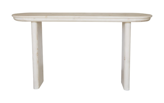 60" Natural Solid Wood Oval Console Table