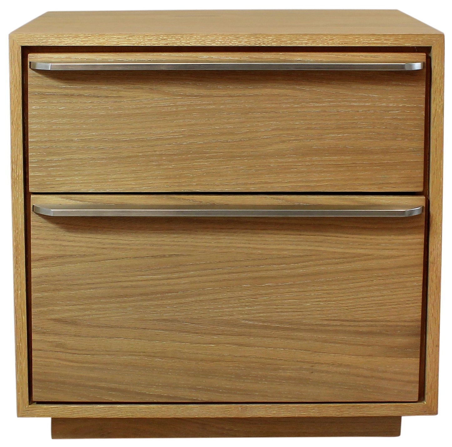 24" Natural Solid and Manufactured Wood Two Drawer Nightstand