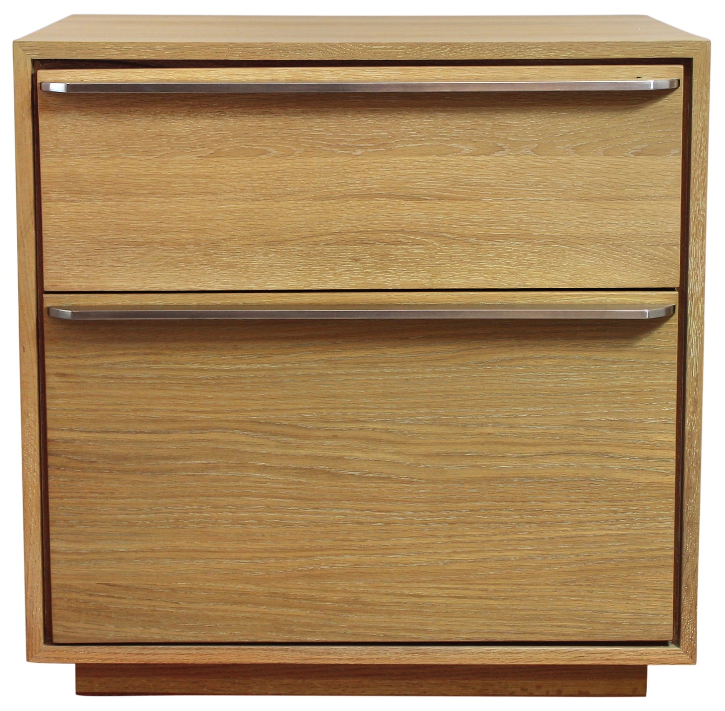 28" Natural Solid and Manufactured Wood Two Drawer Nightstand