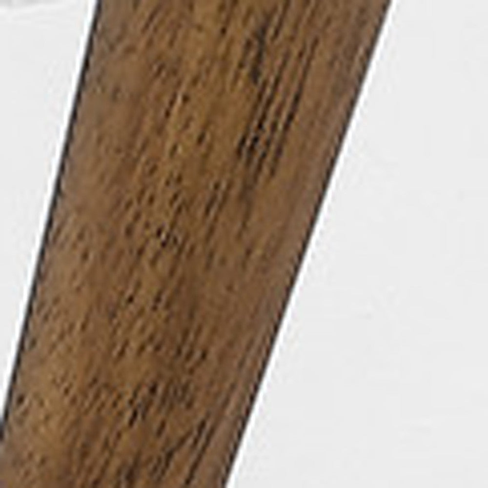 44" White and Brown Linen Upholstered Storage Bench with Flip Top