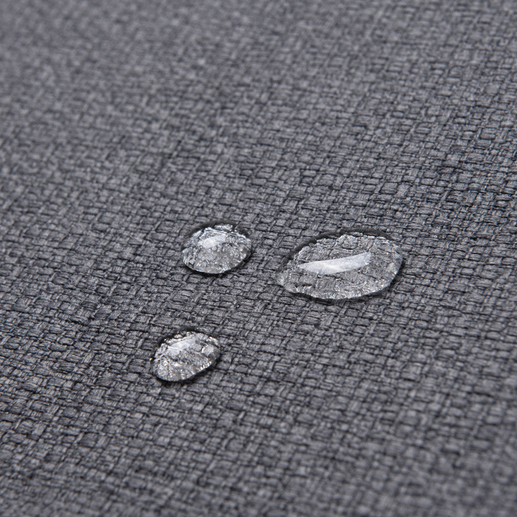 Set of Two 26" Gray And Black Fabric And Steel Counter Height Bar Chairs