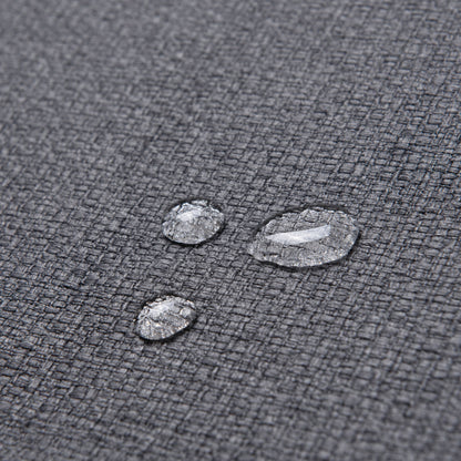 Set of Two 26" Gray And Black Fabric And Steel Counter Height Bar Chairs