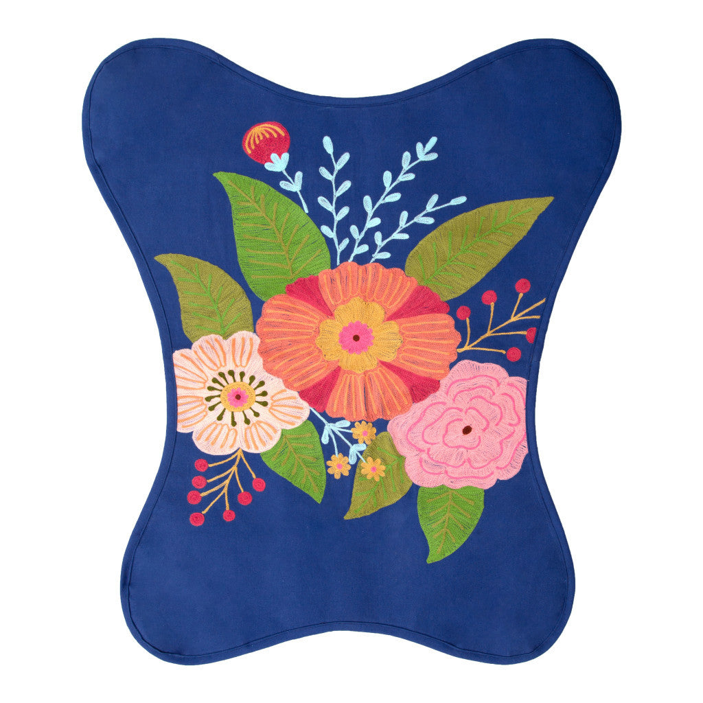 26" Blue And Black Tropical Butterfly Chair