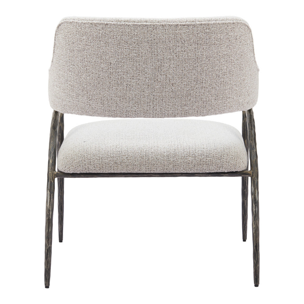 28" Gray And Black Upholstered Arm Chair