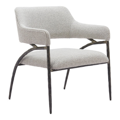 28" Gray And Black Upholstered Arm Chair