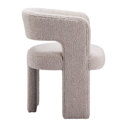 27" Beige Faux Shearling And Upholstered Arm Chair