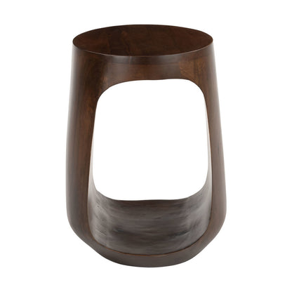 18" Walnut Solid Wood Round Pedestal End Table