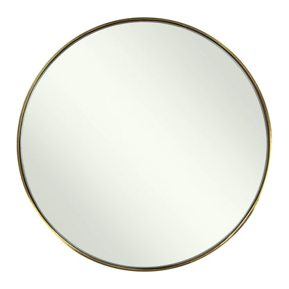 20" Gold and Black Mirrored Glass and Iron Round End Table