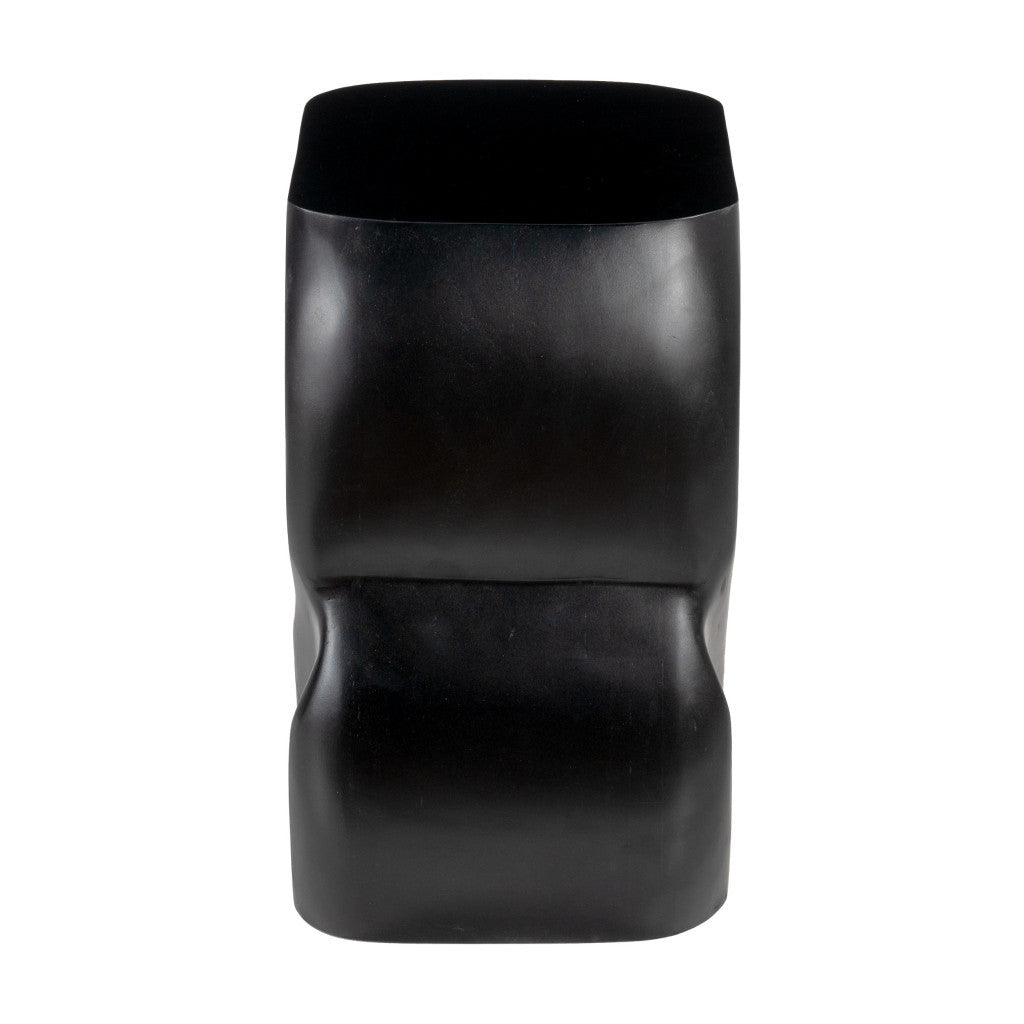 16" Black Solid Wood Figurine End Table