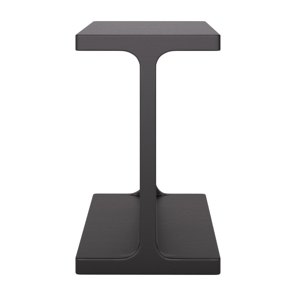 20" Black Solid Wood Pedestal End Table