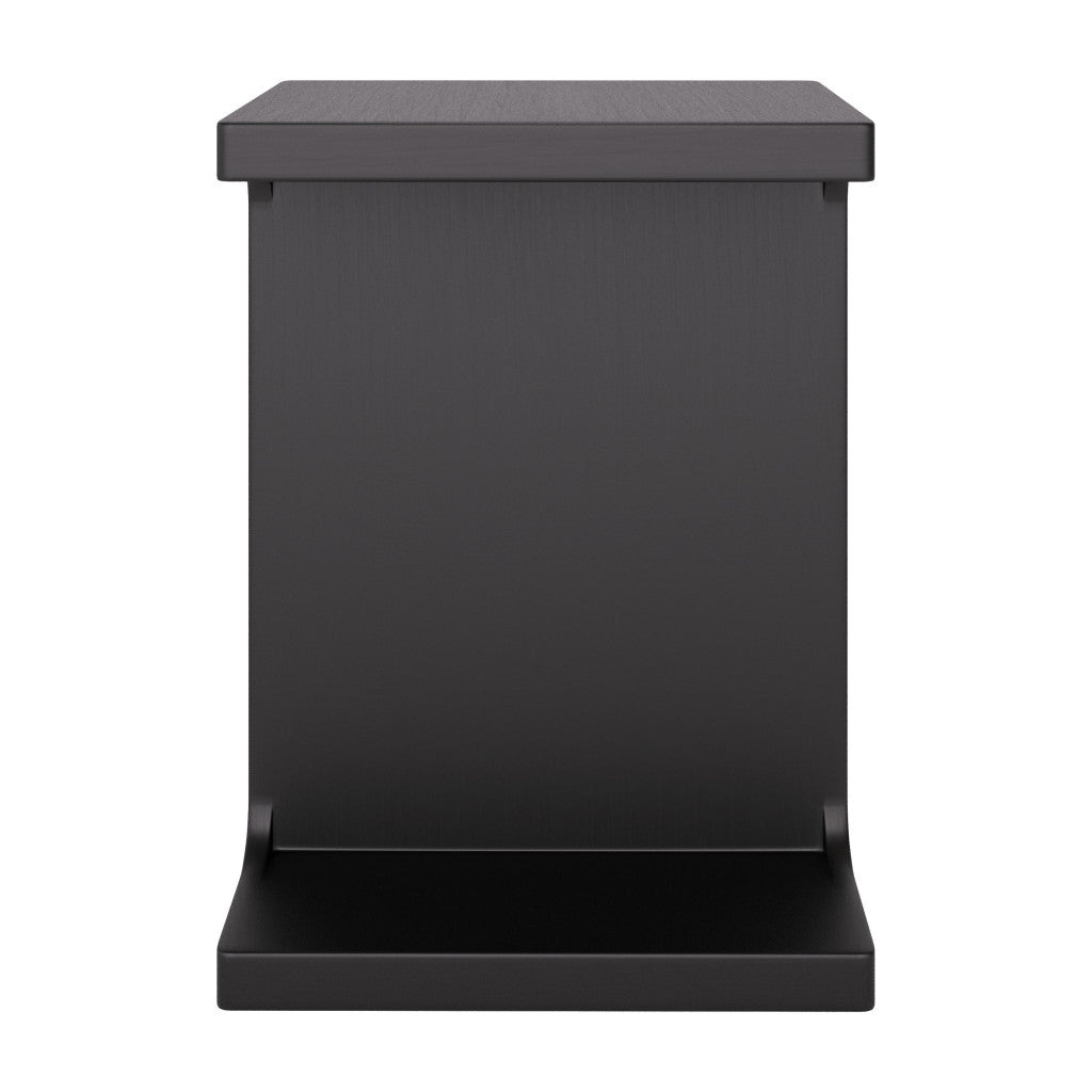 20" Black Solid Wood Pedestal End Table