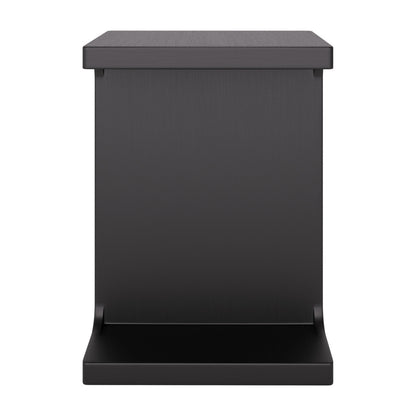 20" Black Solid Wood Pedestal End Table