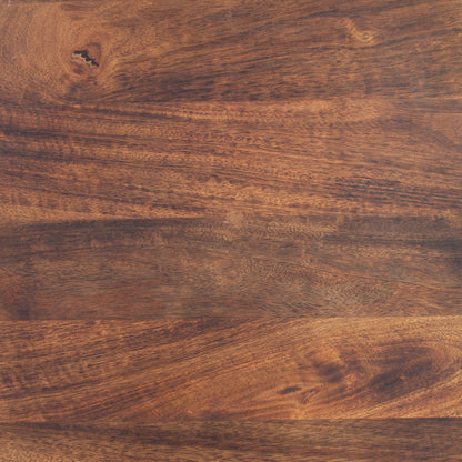 21" Brown Solid Wood Round Pedestal End Table