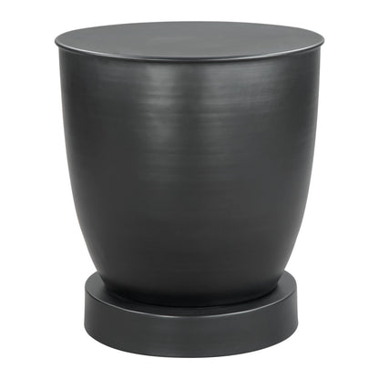 20" Black Iron Round Pedestal End Table