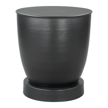 20" Black Iron Round Pedestal End Table
