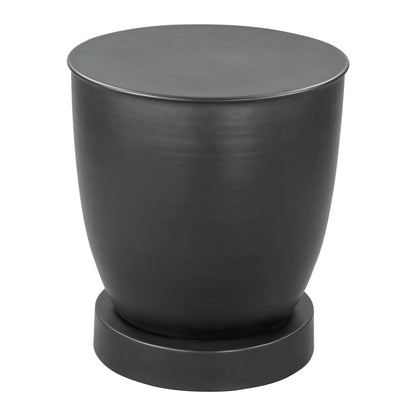 20" Black Iron Round Pedestal End Table