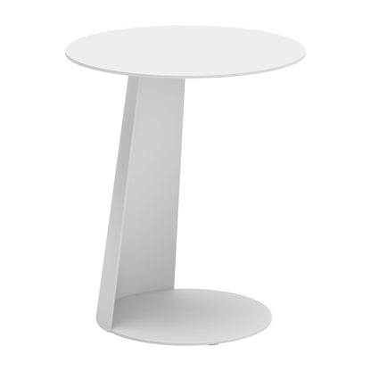 16" White Aluminum Rounded Outdoor Side Table
