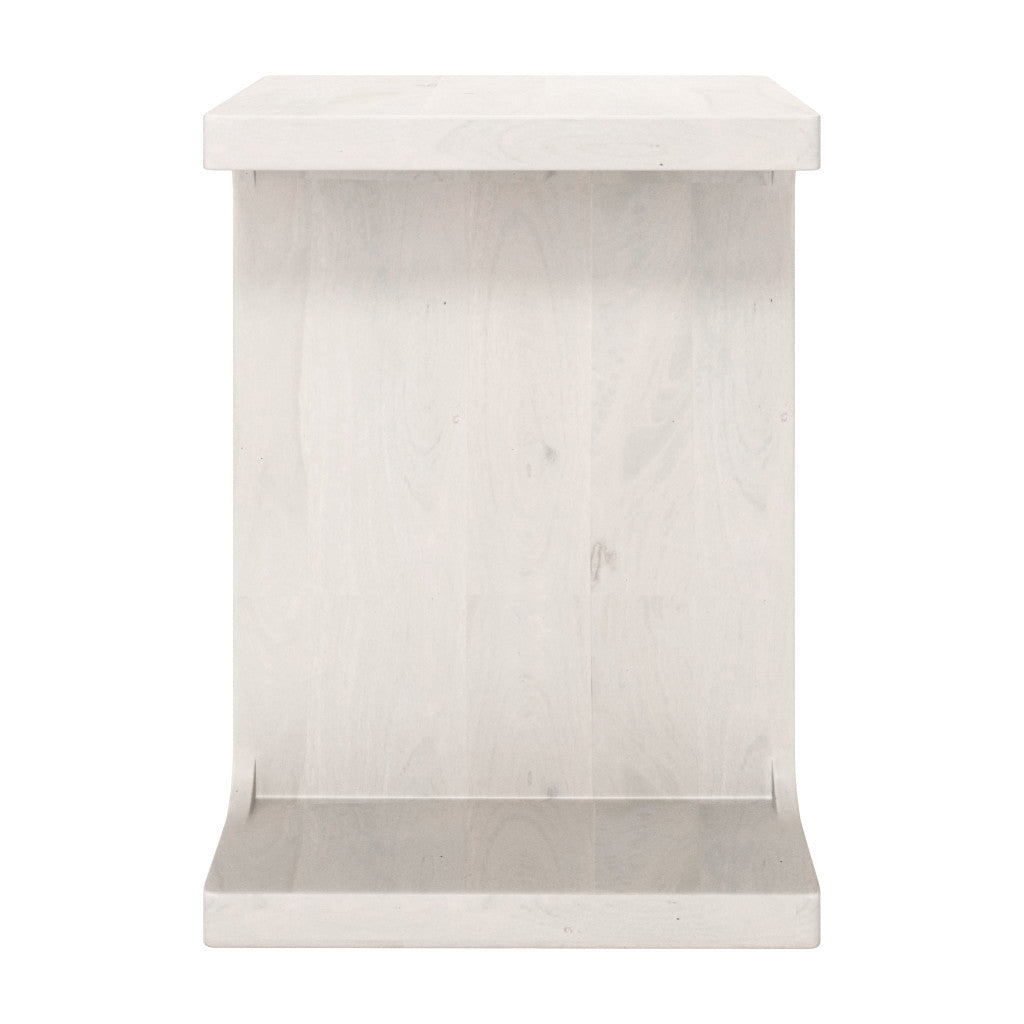 20" Natural Solid Wood Pedestal End Table