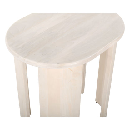 24" Natural Solid Wood Oval End Table