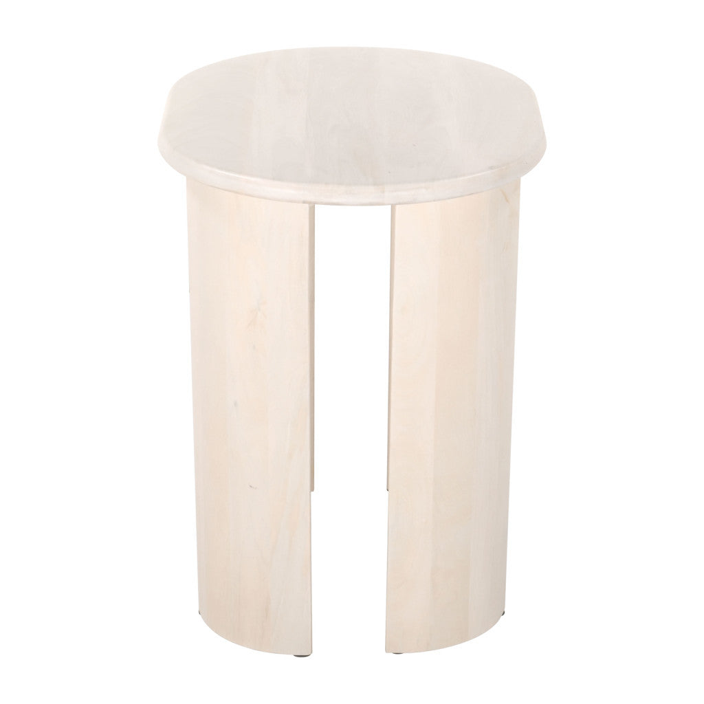 24" Natural Solid Wood Oval End Table