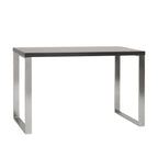 47" Gray and Silver Wood and Stainless Steel Sled Writing Desk