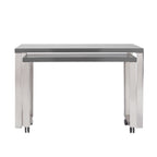 47" Gray and Silver Wood and Stainless Steel Sled Writing Desk